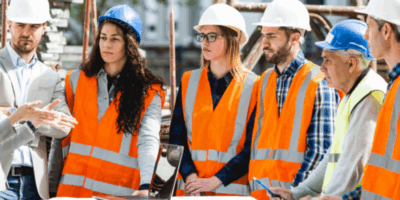 Young construction workers